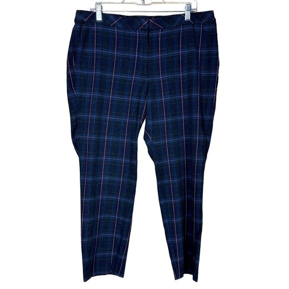 J.Jill Premium Bi-Stretch Flannel Plaid Ankle Trouser Pants Gray Work Women 14 - Picture 1 of 12